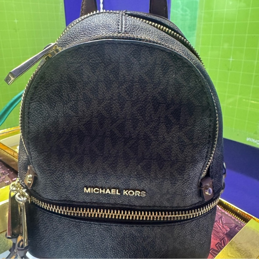 Michael Kors Black and Brown Backpack
